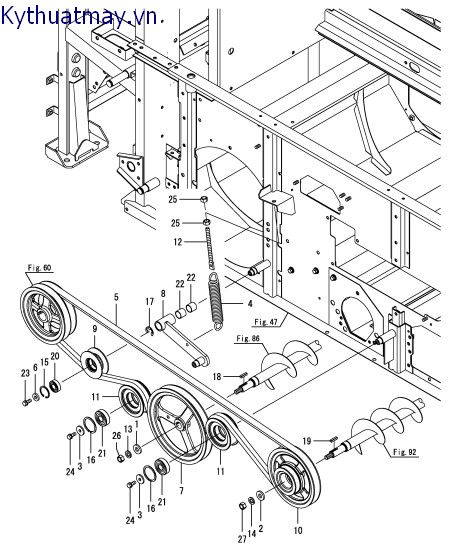 Dây đai khoan lúa số 1 và số 2